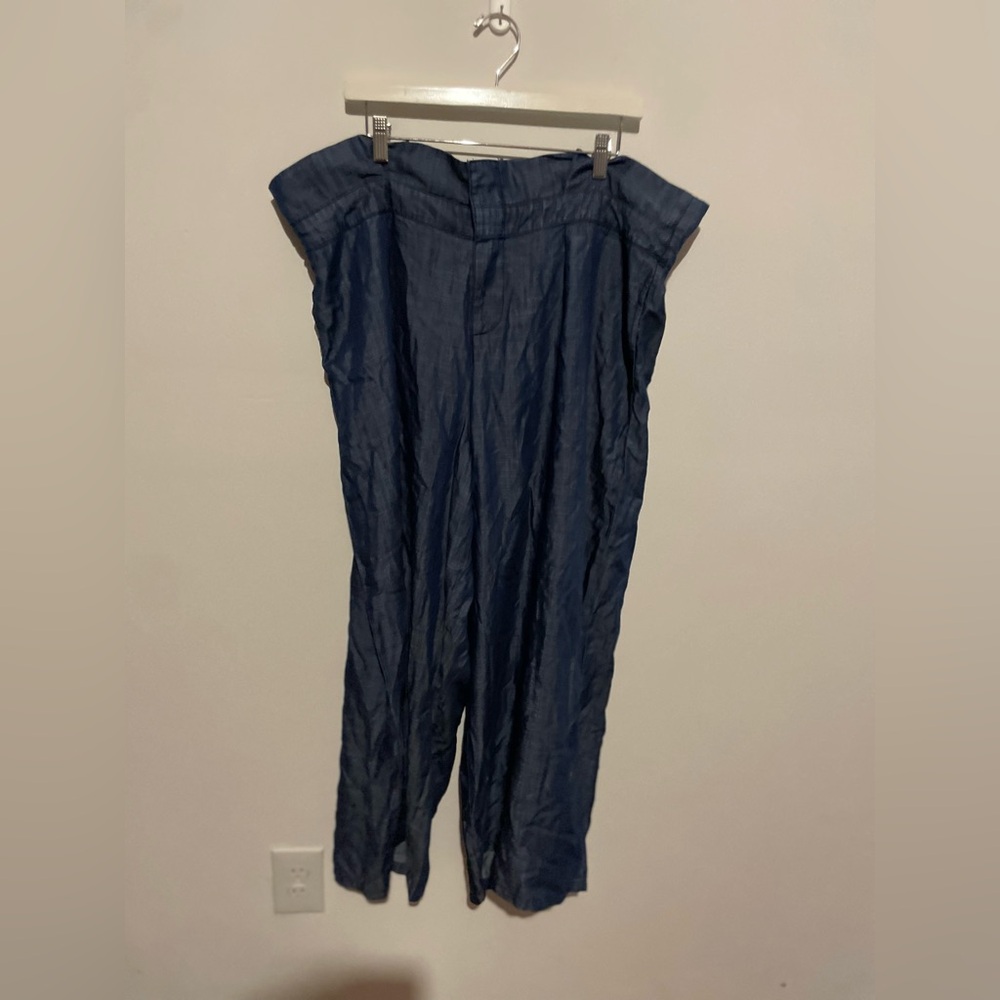 Standards &‎ Practices NWT Pants Blue Cleo Wide Leg Paperbag Belted Tencel sz 20